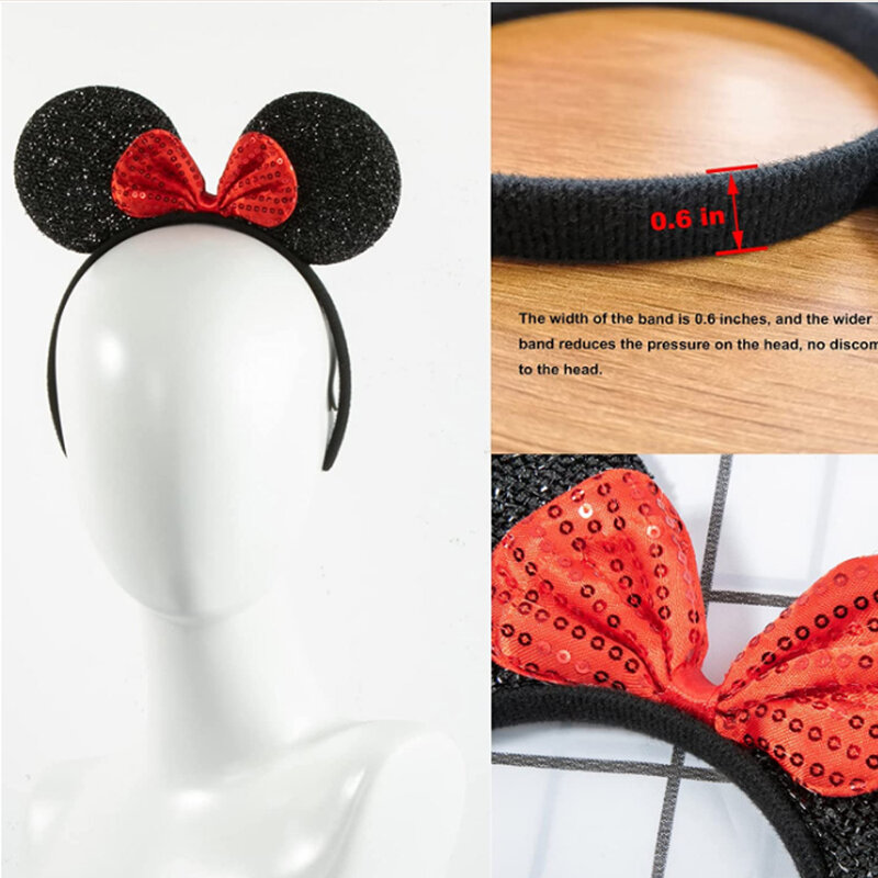 Diademas con orejas de ratón para mujer y niña, accesorio para el cabello, para fiesta, Cosplay, 12 unidades