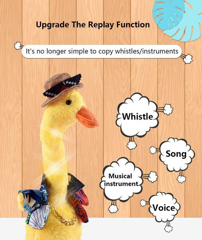 Bebek menari yang indah mainan berbicara rekaman suara boneka ulang bebek lucu mainan pendidikan anak dekorasi pesta rumah