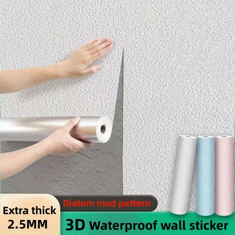 3D 벽지 자체 접착 방수 벽 스티커, 방음 폼 벽 스티커, 거실, 침실 벽 장식