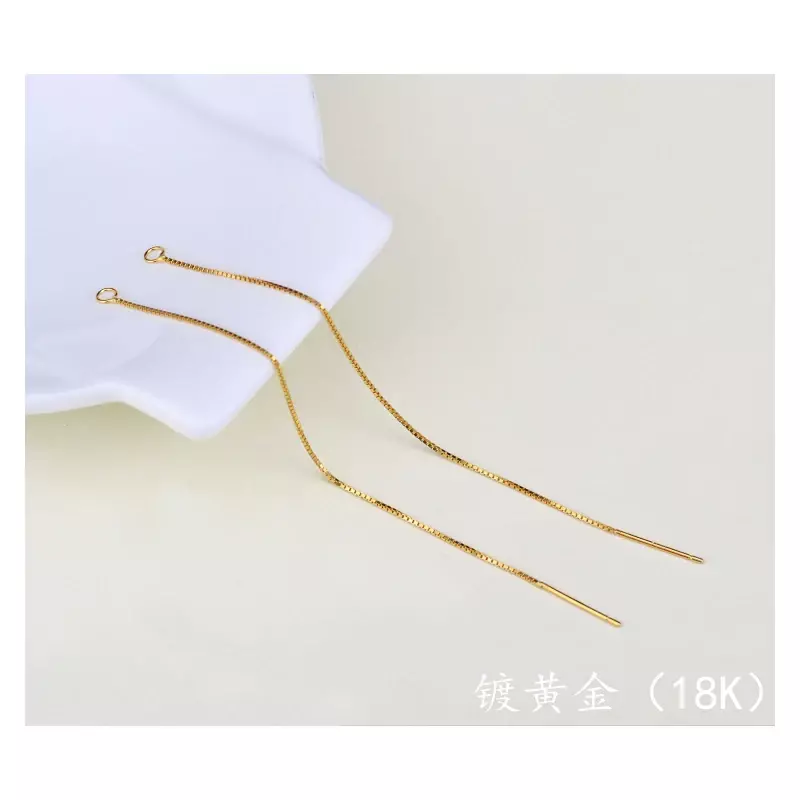 S925 sterling silver DIY material accessory box chain ear thread semi-finished handmade earrings