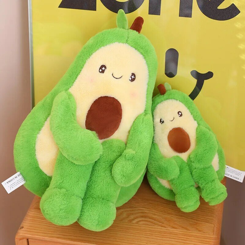 Lovely Cartoon Avocado Pillow Cloth Doll Cute Stuffed Plants Fruit Avocado Plushie Toy Anime Soft Kids Toys for Girls Room Decor