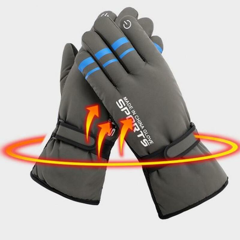 Rainproof Skiing Gloves Winter Waterproof Cycling Gloves for Women Men Touch Screen Non-slip Warm Fleece Lining for Outdoor