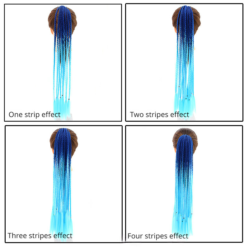 Рекомендуемый модный красочный парик в этническом стиле, удлинитель волос с переходом цвета, плетеный конский хвост, для ежедневного использования и удобства ношения