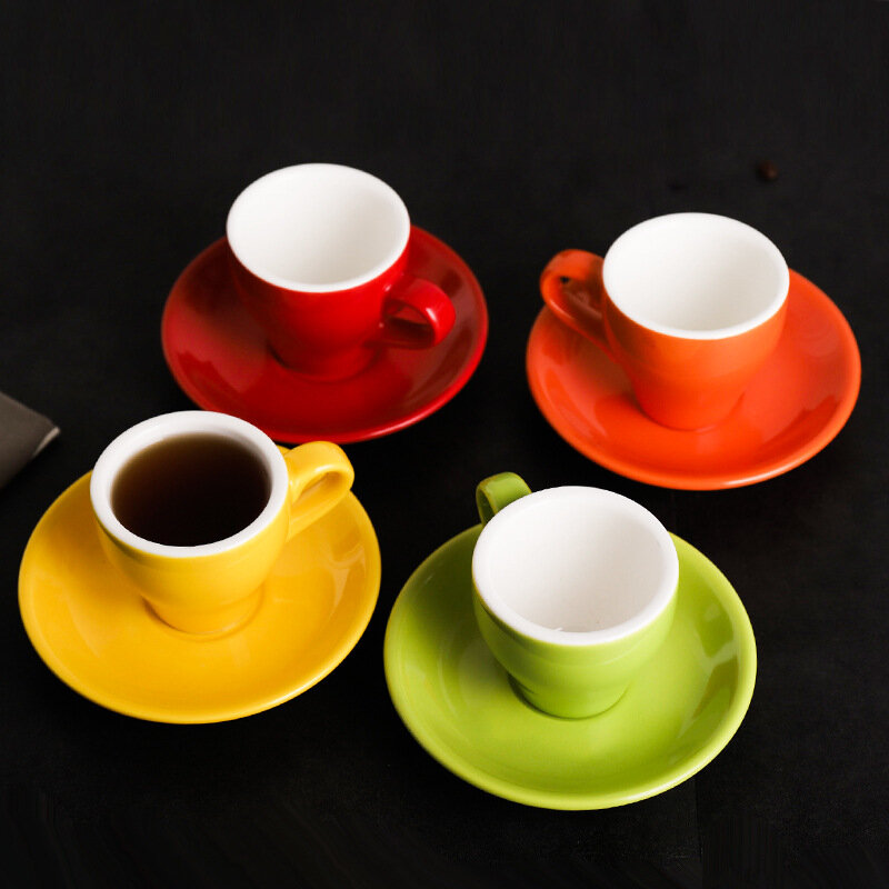 1 Juego de taza y platillo de café, taza de café latte, taza de café única verde oliva y loto, una taza y platillo creativos