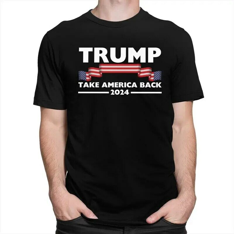 T-shirt manches courtes homme 2024 coton, beau Trump 100%, US, America, retour aux États-Unis, imprimé graphique