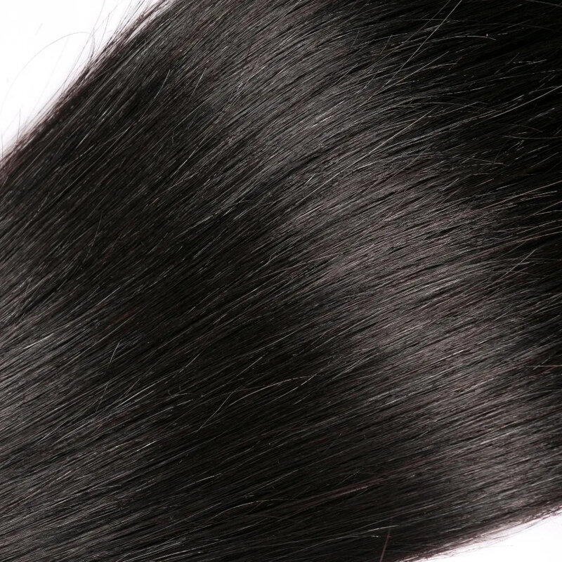Bundel rambut manusia lurus 100% ekstensi rambut Remy bundel rambut manusia lurus Brasil hitam alami 1/3/4 potong dijahit