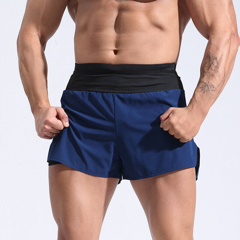 Pantalones cortos deportivos para hombre, Shorts de verano, transpirables, elásticos, ajustados, para correr y Culturismo