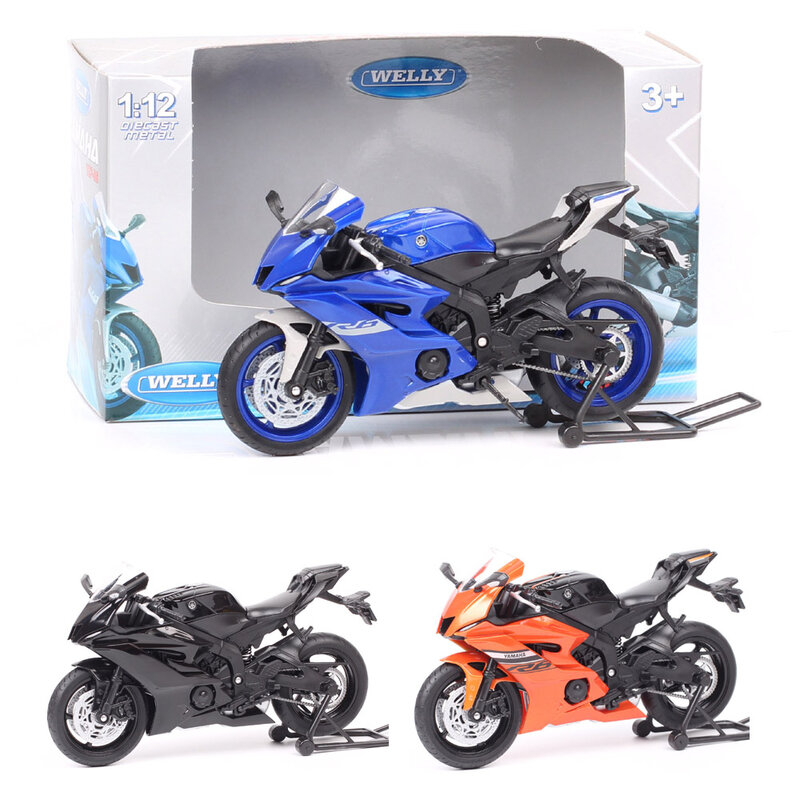 1:12 Scale Welly 2020 Yamaha YZF-R6 R6 Motorcycle Vehicle Racing Motorbike Model Toy Supersport Of Boy Children's Gift Miniature