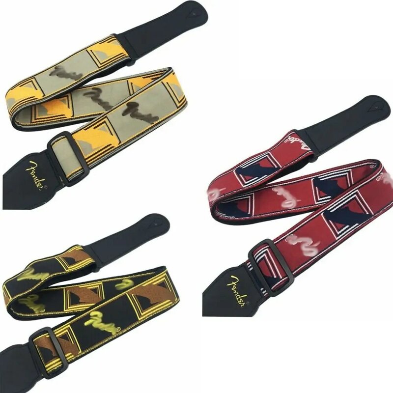 Classic Style FD Guitar Strap Musical Instrument Universal Leather Guitar Shoulder Belt Durable Adjustable Guitar Belt Ukulele