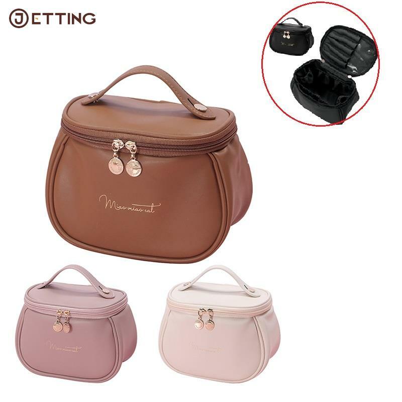 14Stypes Large Capacity Leather Cosmetic Bag  Women Waterproof Travel Make Up Pouch Female Large Capacity Portable Cosmetic Case