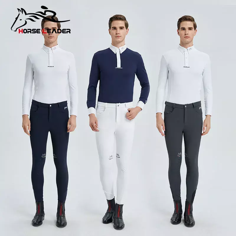 Importado-alta elástica respirável calças equestres para homens, calças confortáveis, silicone completo, resistentes ao desgaste