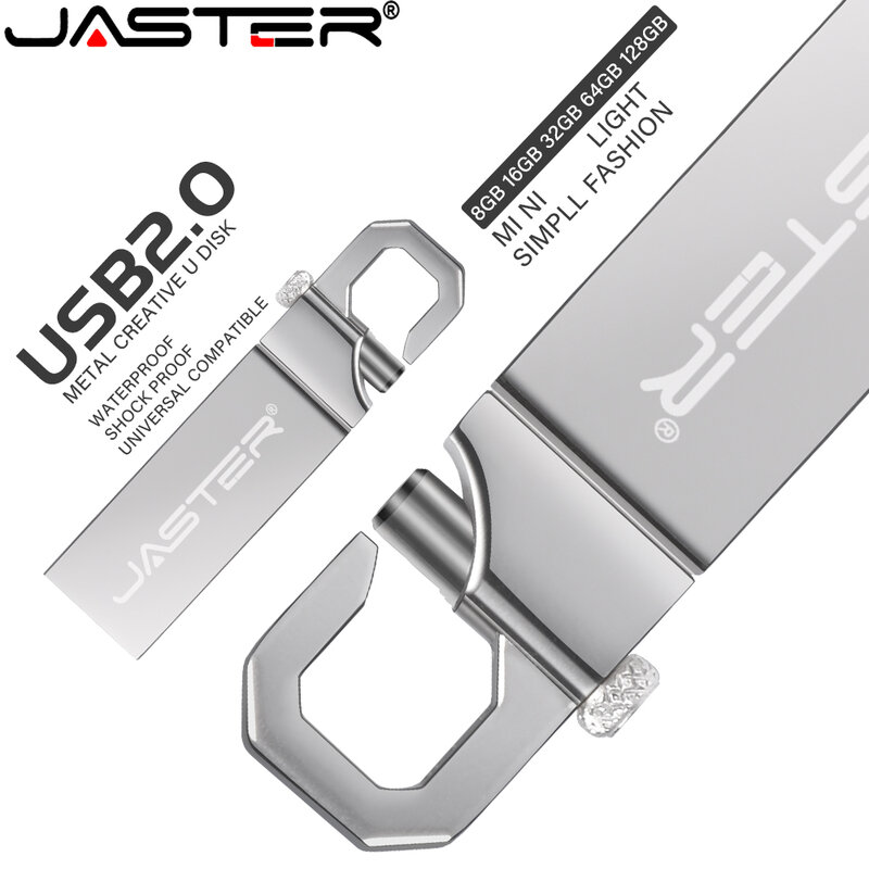 JASTER ไดรฟ์ USB Flash 64GB Carabiner Memory Stick 32GB โลโก้ที่กำหนดเองไดรฟ์ปากกาฟรี TYPE-C Micro อะแดปเตอร์ธุรกิจของขวัญ