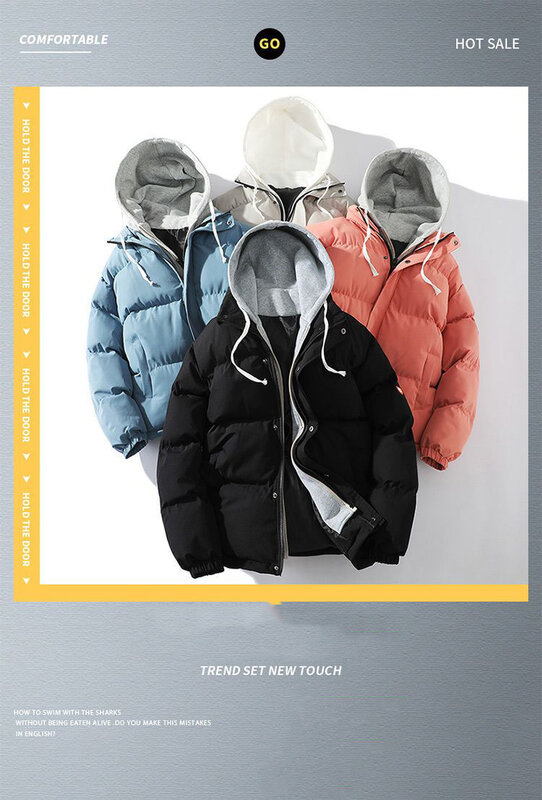 Manteau d'Hiver Rembourré en Coton pour Homme, Veste de Shopping, Tenue d'Hiver, Assortie avec Tout, Nouvelle Collection