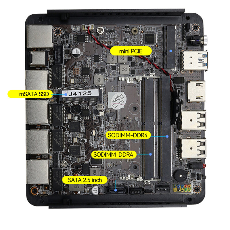 อุปกรณ์ไฟร์วอลล์ไม่มีพัดลมคอมพิวเตอร์ขนาดเล็ก N5105 Intel Celeron 4X Intel อีเทอร์เน็ต i225V 2.5กรัมรองรับโมดูล Wifi LTE เราเตอร์ X86
