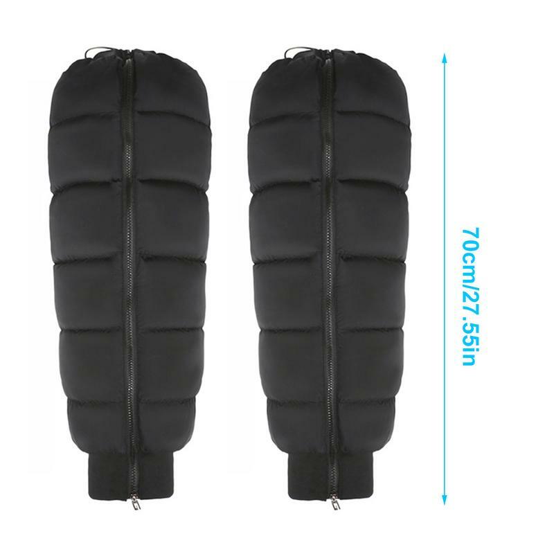 Windproof Leg Gaiter Detachable Waterproof Down Pants with Warm Short Plush for Winter Outdoor Activities Motorcycles Camping