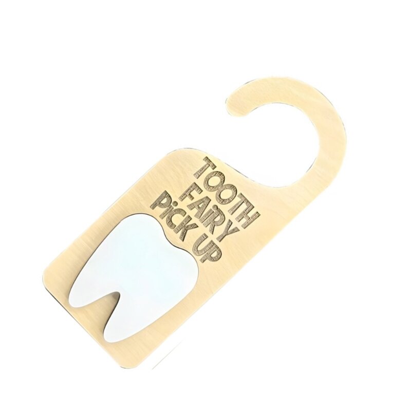 木製の歯のドアハンガーマネーホルダー付き失われた歯のためのギフトを奨励子供の歯の妖精ピックアップボックス子供部屋のドロップシッピング