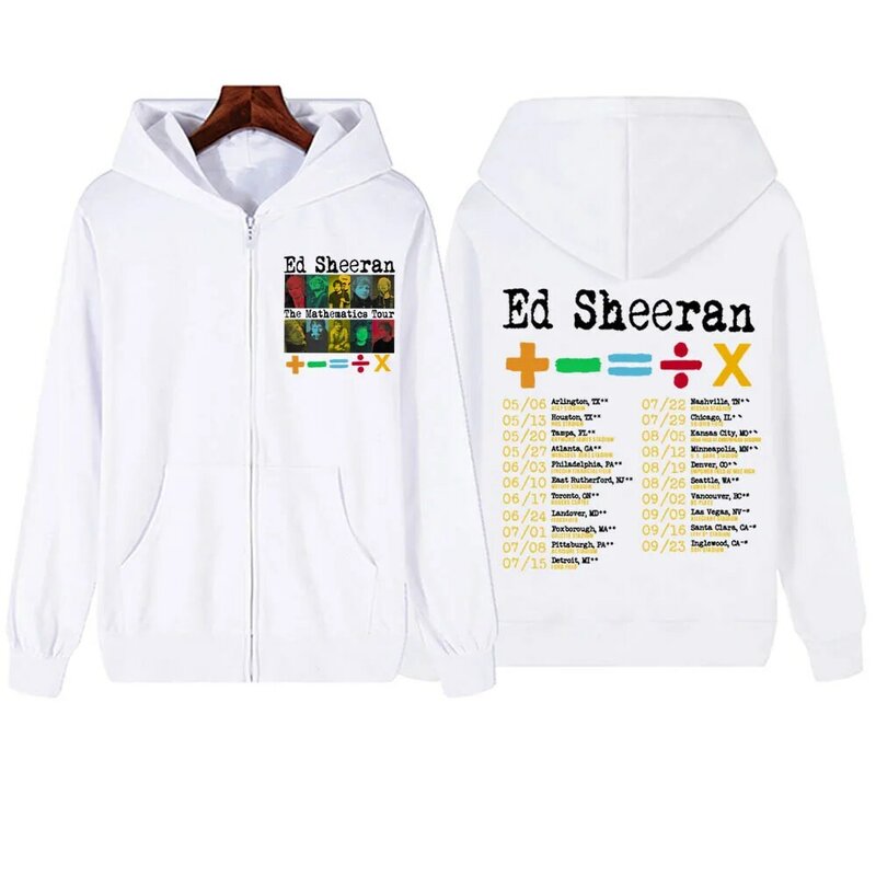 Ed Sheeran wycieczka matematyczna 2024 bluza z kapturem na zamek bluza hip-hopowa Harajuku