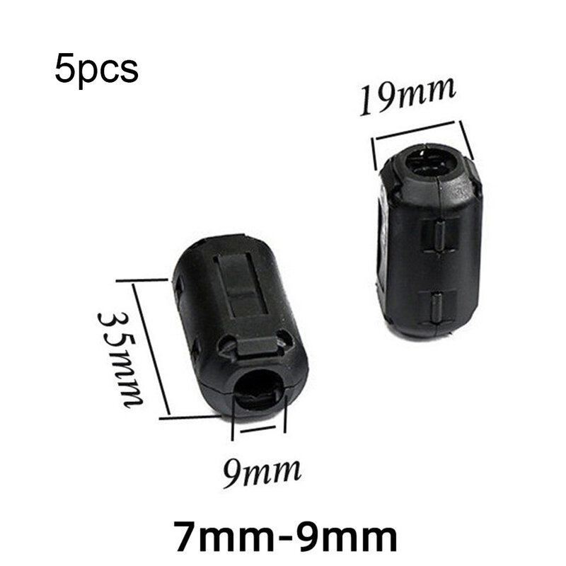 5Pcs 3.5/5/7/9/13mm Toroidal Core Ferrite Bead Clip Choke EMI RFI Noise Filter Clip For USB/Video Cable Power Cord