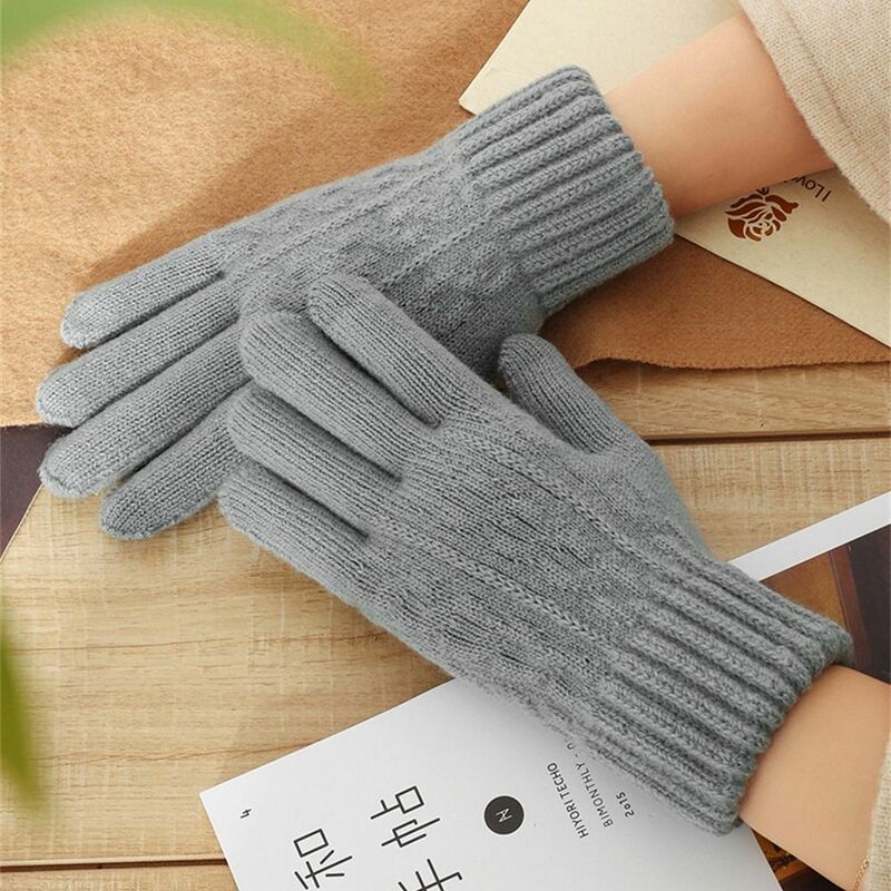 Теплые трикотажные перчатки, модные ветрозащитные перчатки для сенсорных экранов, велосипедные перчатки для вождения, перчатки с защитой от холода, перчатки для активного отдыха