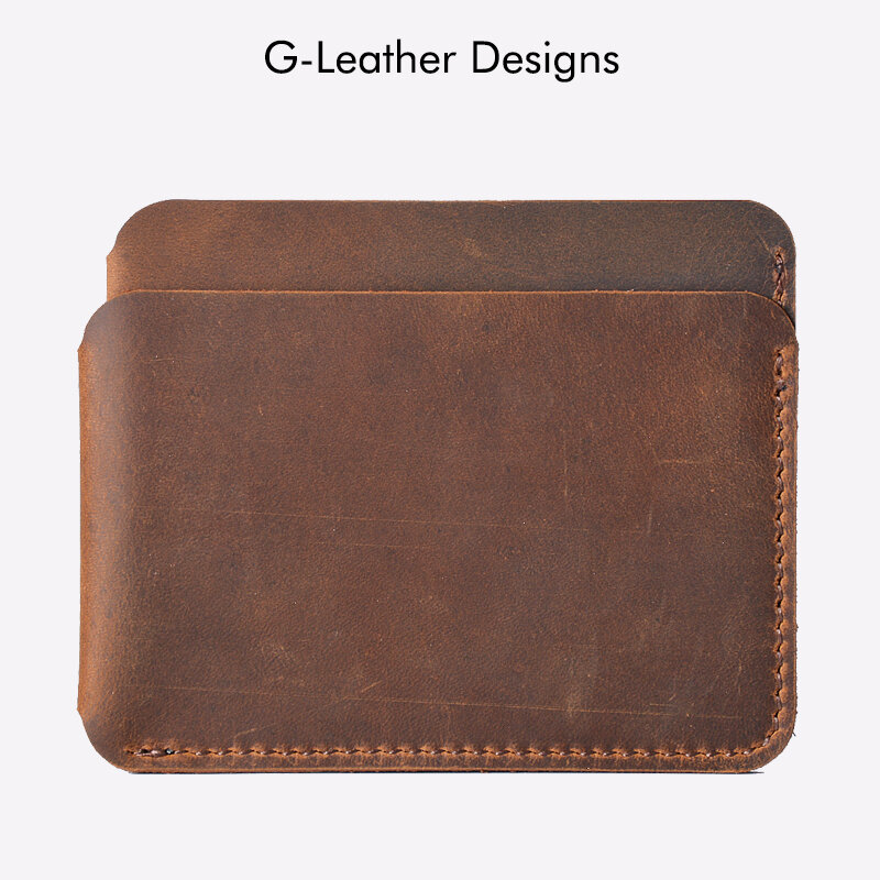 genuine Leather Luxury Crazy Horse Leather Card Holders Vintage Credit Card Wallet