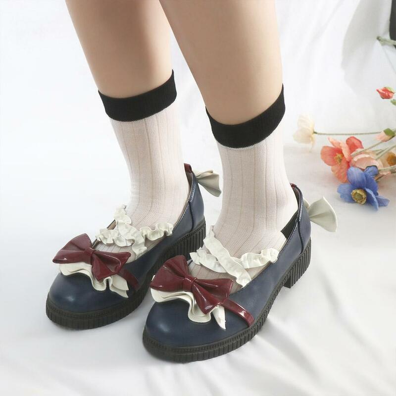 ถุงเท้าสเก็ตบอร์ดยืดหยุ่นสไตล์เกาหลีของผู้หญิงถุงเท้าถุงเท้าลายทางมีสองสี Y2K ถุงเท้าสไตล์เกาหลี