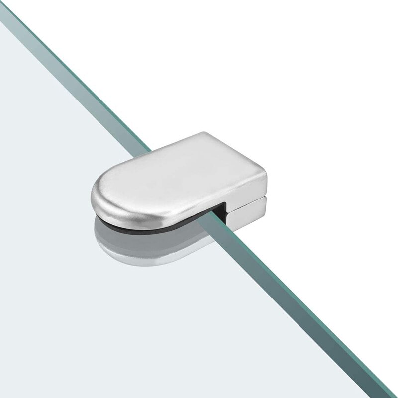 HOT-4 buah penjepit kaca belakang datar bulat baja tahan karat braket kaca yang dapat disesuaikan untuk pegangan tangga langkan (8-10mm)