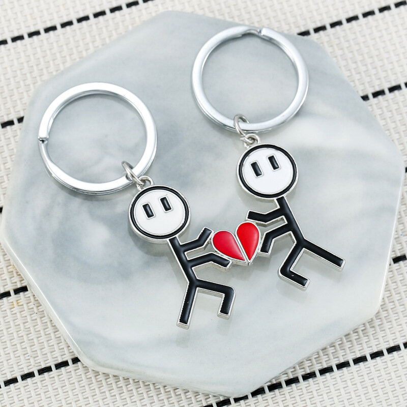 Aspirazione magnetica Graffiti Lover portachiavi borsa catena amore combinare a forma di cuore magnete di palma portachiavi coppia ciondolo regalo di san valentino