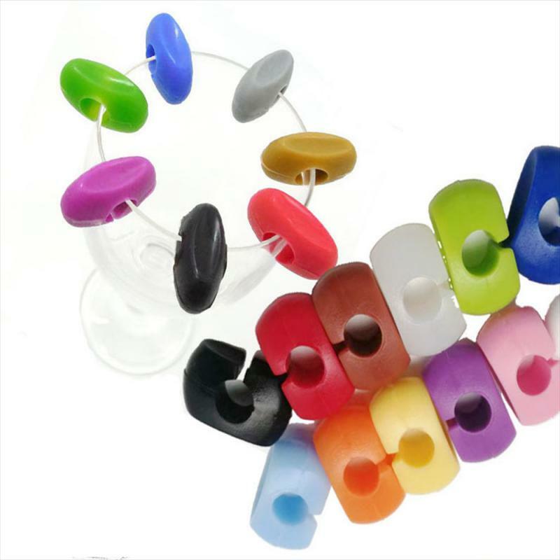 Silicone Wine Glass Markers Charms Glasses Identifier Marker Drink Recognizer Cup Tags Silicone Glass Tag Cup Labels for Party