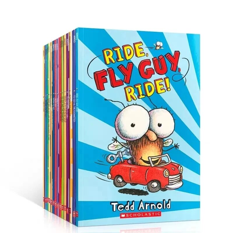 English Usborne Picture Books for Children, Famous Story, The Fly Guy Series, leitura divertida, bebê, crianças, 15 livros por conjunto
