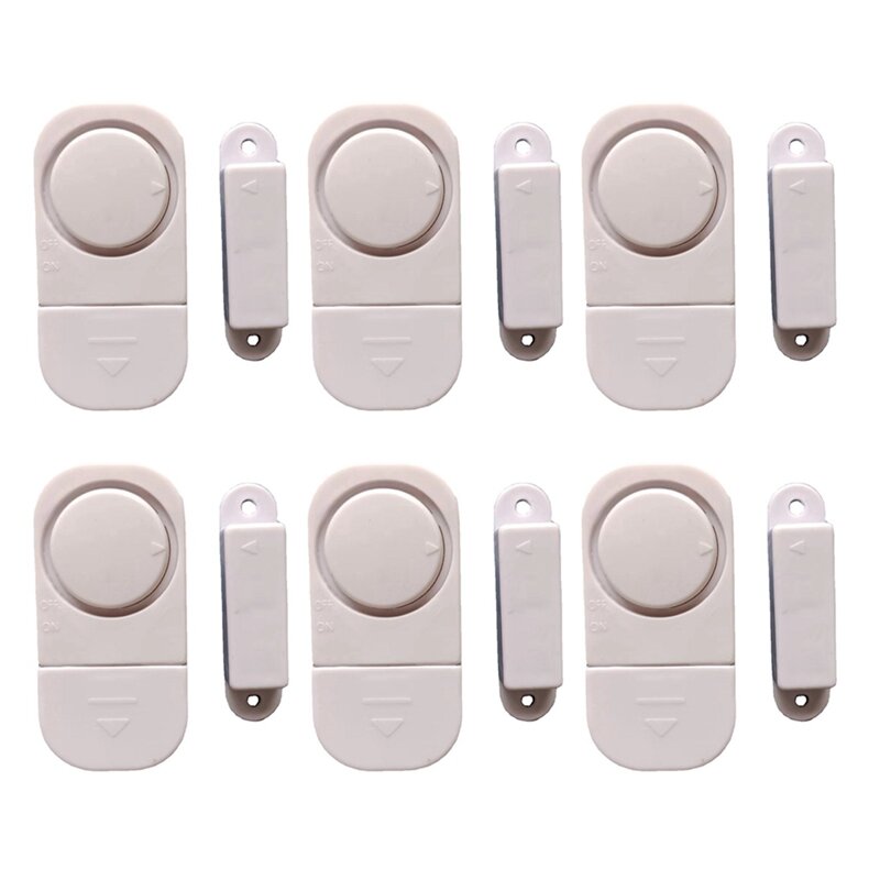 6set/pak Alarm pintu jendela Anti Maling apartemen Alarm pintu jendela Alarm jendela nirkabel untuk keamanan rumah Sensor magnetik DIY