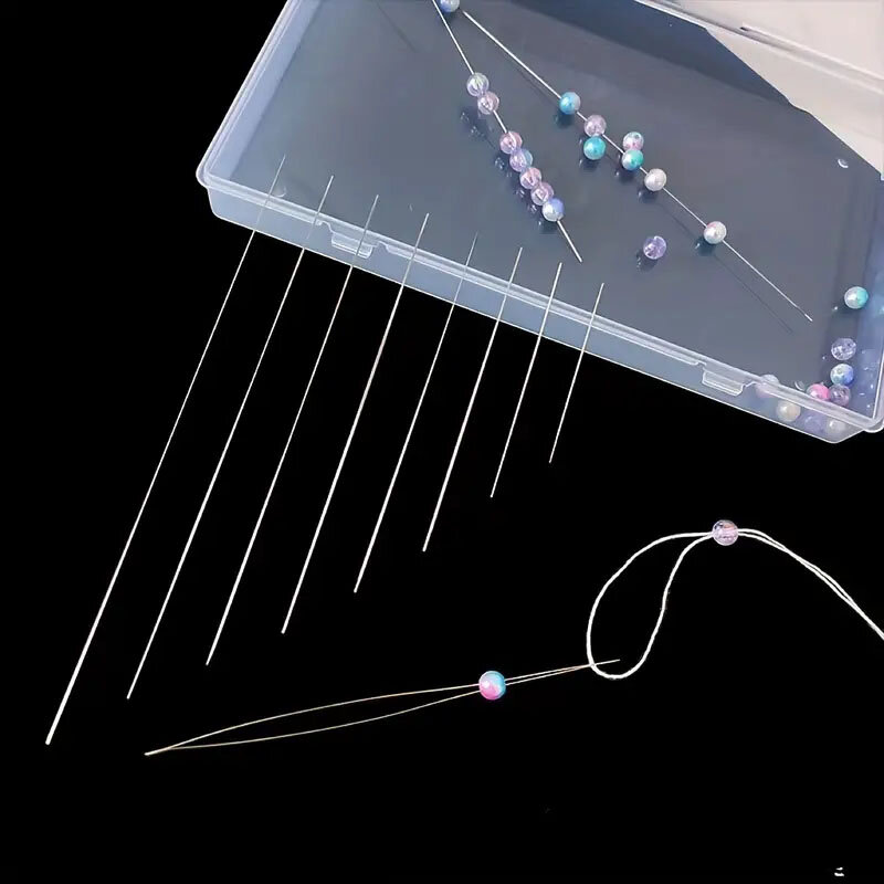 1/10pcs Beading Needles Seed Beads Needles Big Eye DIY Beaded Needles Collapsible Beading Pins Open Needles Jewelry Making Tool