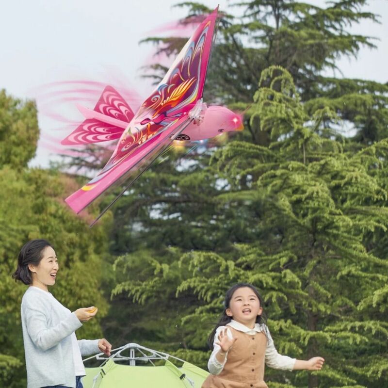 Plastikowa zabawka latające ptaki różowa niebieska świecąca latające ptaki latawiec gest indukcyjny rzucanie ręką latająca maszyna na zewnątrz