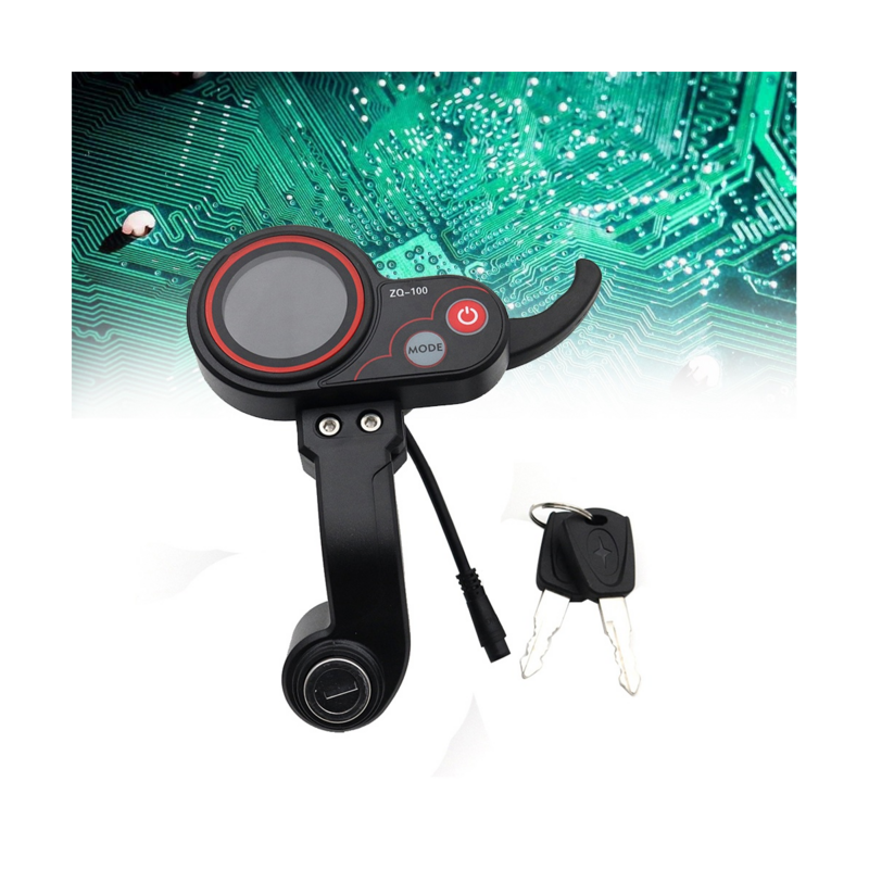 ZQ-100 Mileage Meter with Key Speed Adjustable Electric Scooter Meter 6 Pin Display for Electric Scooter Dashboard