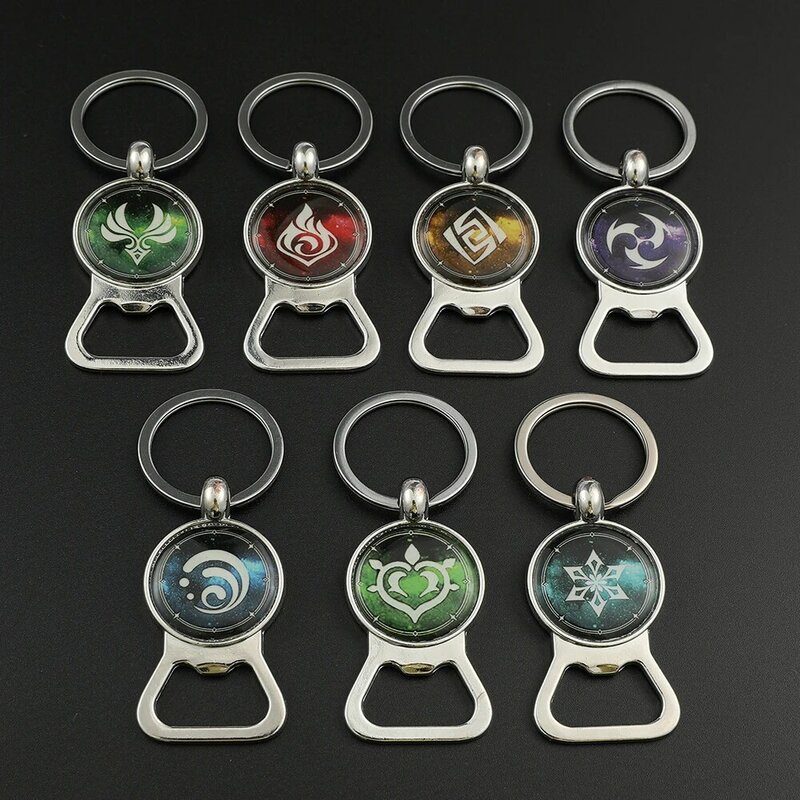 Genshin Impact – nouveau porte-clé avec Vision lumineuse pour homme, accessoire de clé de voiture, à la mode, vente en gros, bijoux