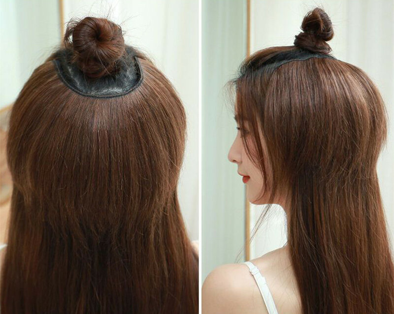 Женский U-образный увеличивающий объем волос пушистый парик с зажимом цельный утолщенный высокий Топ с черепом невидимое бесшовное наращивание