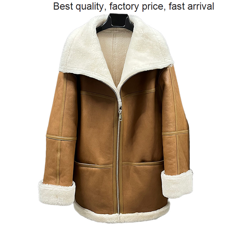 Manteaux en cuir de mouton véritable pour femme, veste de marque de luxe de haute qualité, avec doublure en fourrure solide et Simple, nouvelle collection hiver 2023