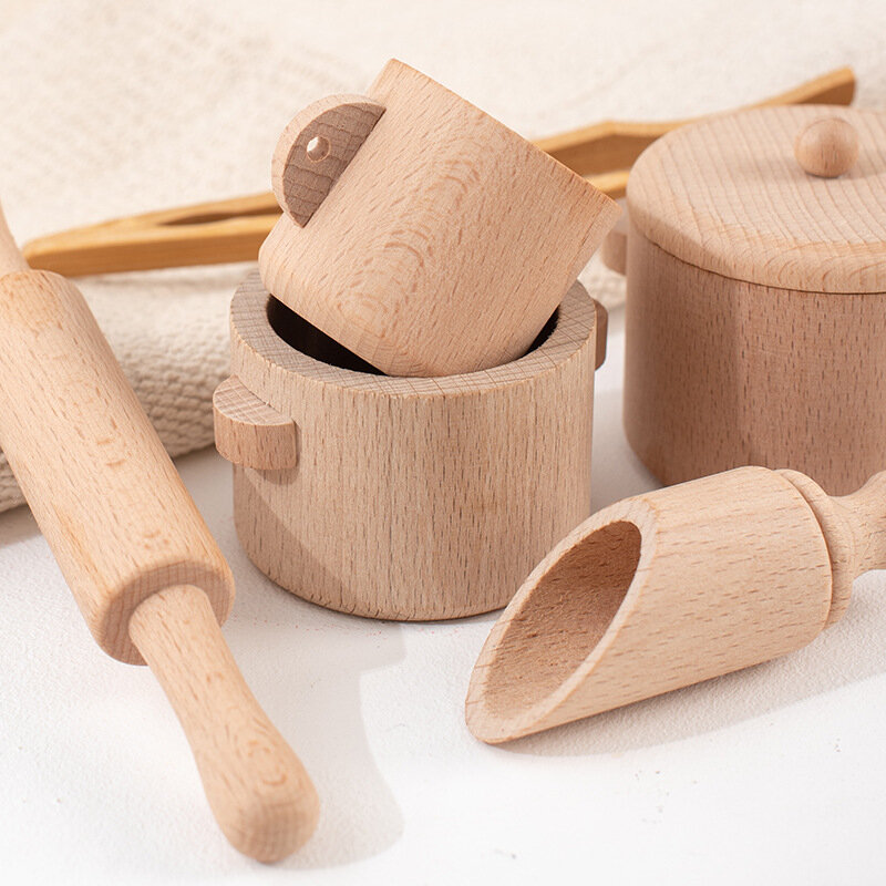 Montessori sensoryczne oświecone Puzzle zestaw zabawek symulowany zestaw do herbaty w kuchni rodzinne doświadczenie edukacyjne wczesne dzieciństwo drewniane zabawki