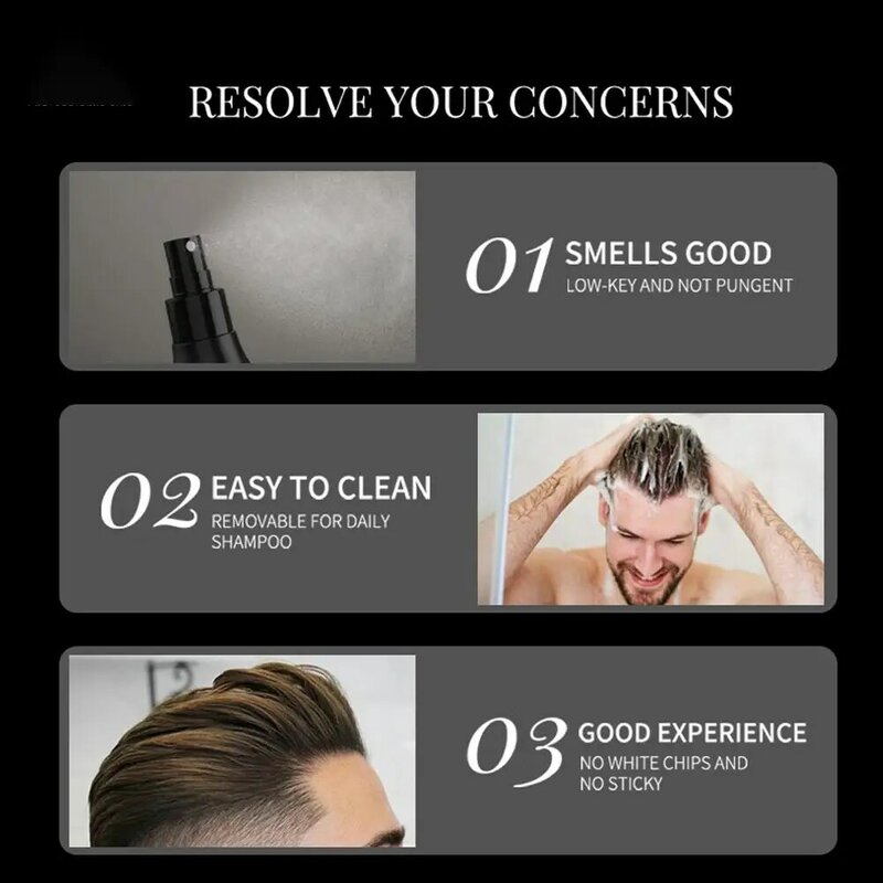 Spray de cabelo para homens e mulheres, gel fofo para cabelo duradouro, cabelo proteico, espessamento natural, estilo hidratante para plantas, Y2E3, 100ml