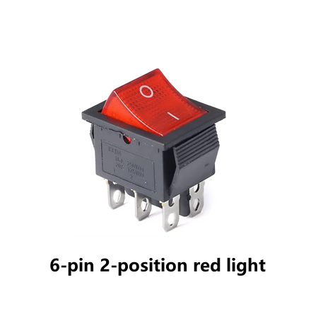 Interruptor basculante tipo barco com luzes pretas vermelhas, verdes, azuis e amarelas, 4 pinos, 6 pinos, 3 posições, KCD4, 16A, 250V, 20A, 125V, novo