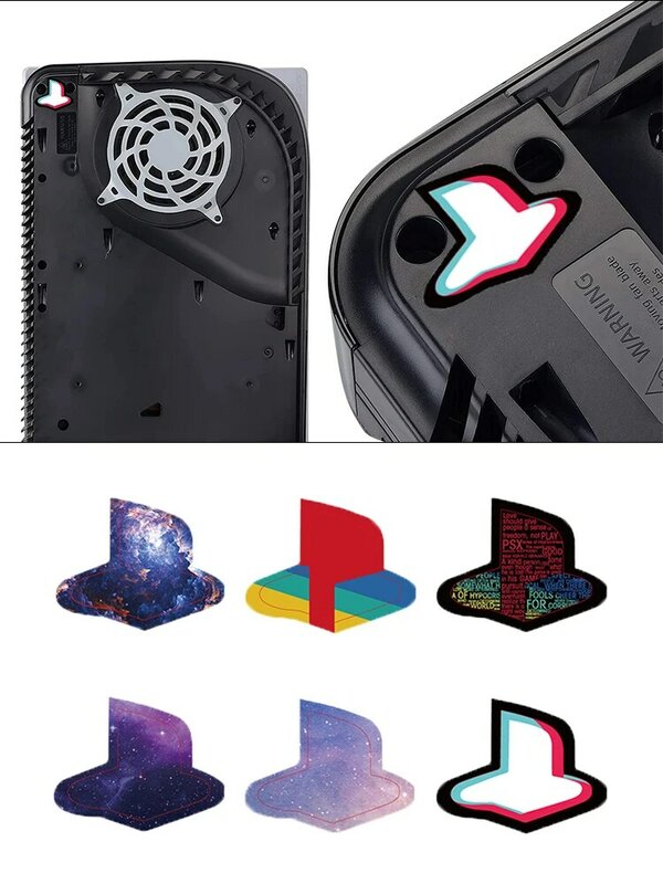DATA FROG-PS5 콘솔 로고 언더레이 스티커, PS5 콘솔 디스크 버전 및 디지털 버전, 6 개