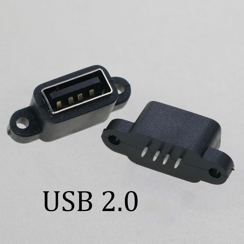 1PC Waterproof Connector Type-C USB 4 6 16 Pin Female SMD DIP With Screw Hole For DIY PCB Design High Current Fast Charging Jack