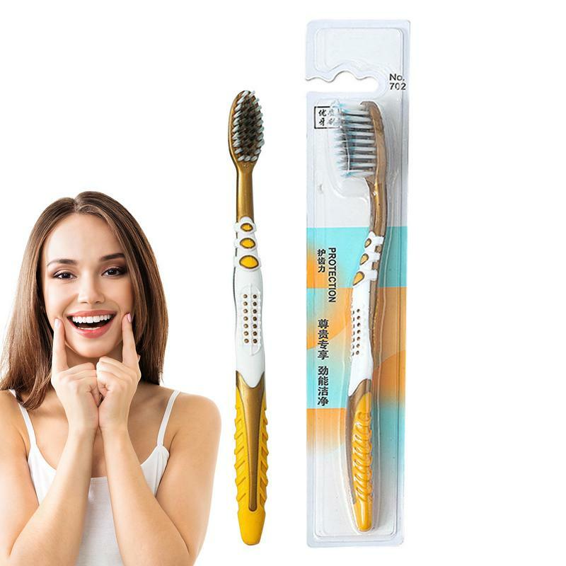 Brosse à dents portable douce pour voyage, brosse à dents manuelle pour dents sensibles, soie dentaire douce