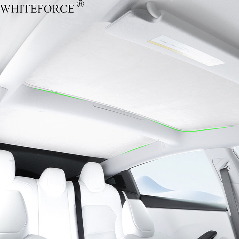Parasol segmentado de ante grueso para techo de coche, protector solar especial, aislamiento térmico, para Tesla Model 3 Highland