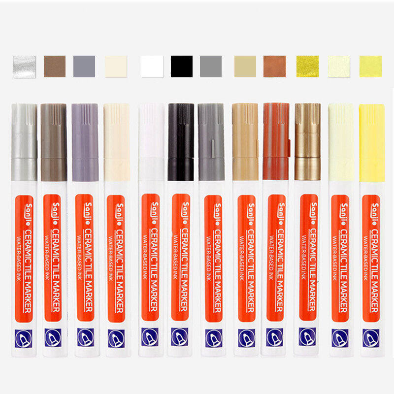 12 Kleur Witte Waterdichte Tegel Marker Grout Pen Wandnaad Pen Pen Voor Tegels Vloer Badkamer Decontaminatie Naad Reparatie Tools