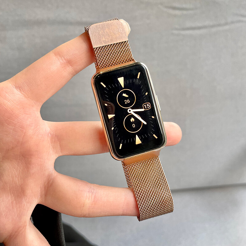 Correa Milanesa para Huawei Watch FIT Strap, pulsera de metal de acero inoxidable con bucle magnético inteligente para Huawei Watch fit 2, accesorios