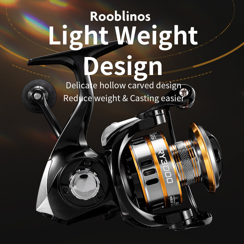 ROOBLINOS RY Spinning Fishing Reel, água salgada e água doce, Metal Frame, suave e resistente, alta velocidade, Spinning