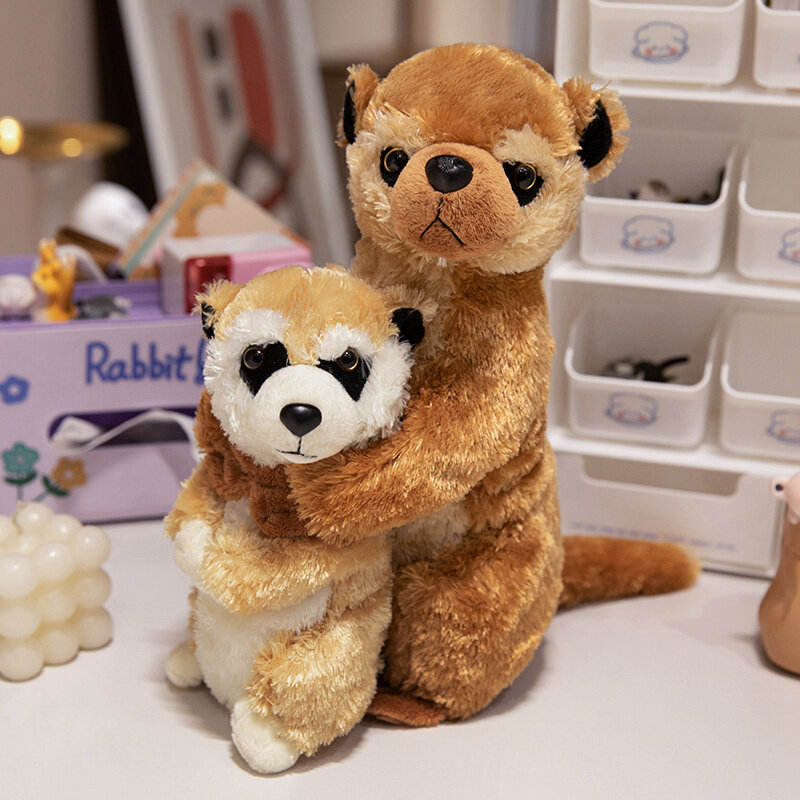 New Meerkat Family Soft Plush Toy Realistic Standing Meerkat Mother And Child Plush Doll Birthday Gift For Boyfriend