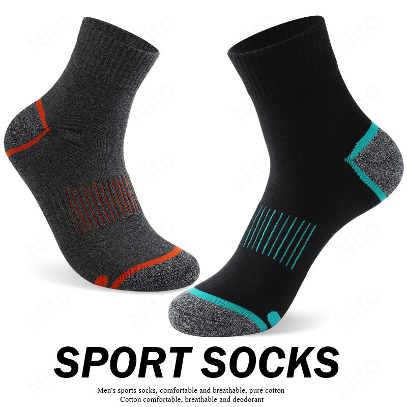 Lote de calcetines de alta calidad para hombre, calcetines deportivos transpirables informales para correr, 5 pares de calcetines de algodón para hombre, calcetines negros de invierno para hombre, talla grande 38-45