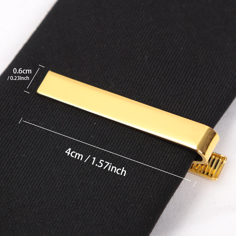 Klip dasi Fashion warna emas pria, dasi modis untuk hadiah logam sederhana gesper Bar praktis aksesoris dasi Pin dasi pria klip kerah