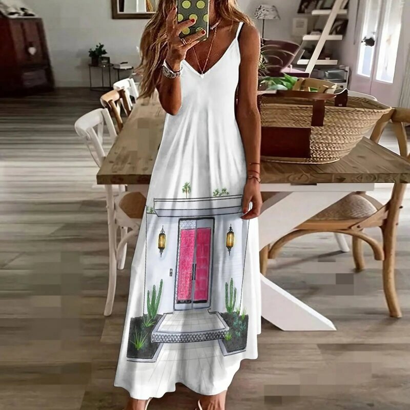 Женское платье без рукавов с принтом пальмовых спрингов